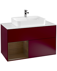 Villeroy und Boch Finion Villeroy und Boch Finion G361GNHB 100cm, cover plate white matt, Emotion, shelf left Peony Matt veneer, Peony Matt
