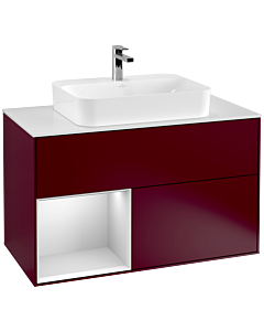 Villeroy und Boch Finion Villeroy und Boch Finion G361MTHB 100cm, cover plate white matt, Emotion, shelf left white matt lacquer, Peony Matt