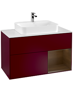 Villeroy und Boch Finion Villeroy und Boch Finion G371GNHB 100cm, cover plate white matt, Emotion, shelf on the right Peony Matt veneer, Peony Matt