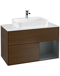 Villeroy und Boch Finion Villeroy und Boch Finion G371HGGN 100cm, cover plate white matt, Emotion, shelf on the right Midnight Blue Matt Lacquer , Blue Matt Lacquer veneer