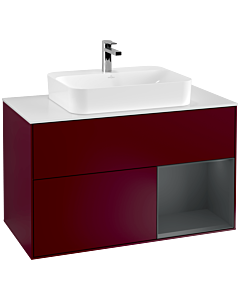 Villeroy und Boch Finion Villeroy und Boch Finion G371HGHB 100cm, cover plate white matt, Emotion, shelf on the right Midnight Blue Matt Lacquer , Peony Matt