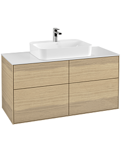 Villeroy und Boch Finion Waschtischunterschrank G38100PC 120x60,3cm, Emotion, Abdeckplatte white matt, Oak Veneer
