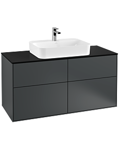 Villeroy und Boch Finion Waschtischunterschrank G38200HG 120x60,3cm, Emotion, Abdeckplatte black matt, Midnight Blue Matt Lacquer