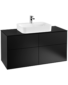 Villeroy und Boch Finion Villeroy und Boch G38200PD 120x60.3cm, Emotion, plaque de finition noir mat, laqué noir mat