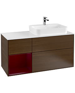Villeroy und Boch Finion Villeroy und Boch Finion G391HBGN 120cm, cover plate white matt, Emotion, shelf left Peony , Peony veneer