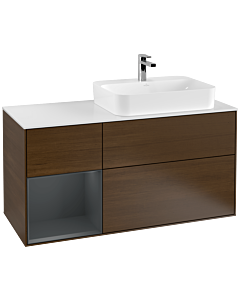 Villeroy und Boch Finion Villeroy und Boch Finion G391HGGN 120cm, cover plate white matt, Emotion, shelf left Midnight Blue Matt Lacquer , Blue Matt Lacquer veneer