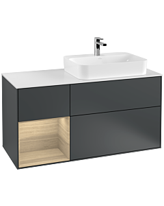 Villeroy und Boch Finion Villeroy und Boch Finion G391PCHG 120cm, cover plate white matt, Emotion, shelf left Oak Veneer , midnight Blue Matt Lacquer