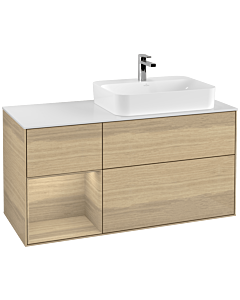 Villeroy und Boch Finion Villeroy und Boch Finion G391PCPC 120cm, cover plate white matt, Emotion, shelf left Oak Veneer , Oak Veneer