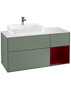 Villeroy und Boch Finion Villeroy und Boch Finion G401HBGM 120cm, cover plate white matt, Emotion, shelf on the right Peony , Olive Matt Lacquer
