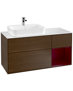 Villeroy und Boch Finion Villeroy und Boch G401HBGN 120cm, plaque de finition blanc mat, émotion, étagère à droite Peony , placage Peony