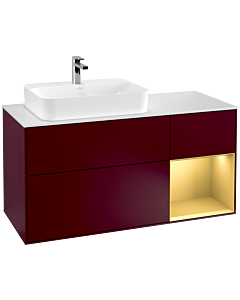 Villeroy und Boch Finion Villeroy und Boch Finion G401HFHB 120cm, cover plate white matt, Emotion, shelf on the right gold matt, Peony Matt