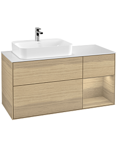 Villeroy und Boch Finion Villeroy und Boch G401PCPC 120cm, plaque de finition blanc mat, émotion, étagère à droite Oak Veneer , Oak Veneer