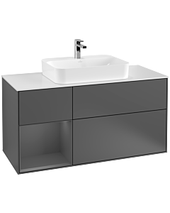 Villeroy und Boch Finion Villeroy und Boch Finion G411GKGK 120cm, cover plate white matt, Emotion, shelf left anthracite matt, anthracite matt