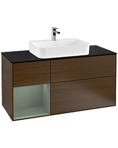 Villeroy und Boch Finion Villeroy und Boch Finion G412GMGN 120cm, cover plate black matt, Emotion, shelf left Olive Matt Lacquer , Olive Matt Lacquer veneer