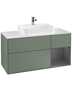 Villeroy und Boch Finion Villeroy und Boch Finion G421GKGM 120cm, cover plate white matt, Emotion, shelf on the right anthracite matt, Olive Matt Lacquer