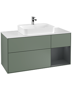 Villeroy und Boch Finion Villeroy und Boch Finion G421HGGM 120cm, cover plate white matt, Emotion, shelf right Midnight Blue matt, Olive Matt Lacquer