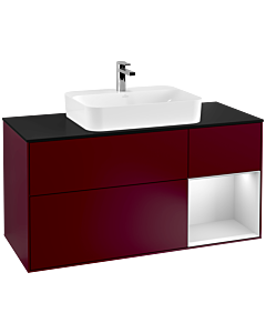Villeroy und Boch Finion Villeroy und Boch Finion G422MTHB 120cm, cover plate black matt, Emotion, shelf on the right white matt, Peony Matt