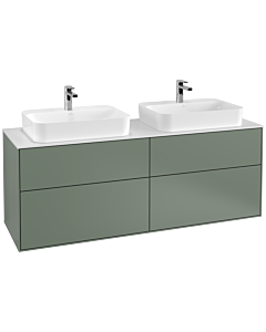 Villeroy und Boch Finion Waschtischunterschrank G43100GM 160x60,3cm, Emotion, Abdeckplatte white matt, Olive Matt Lacquer