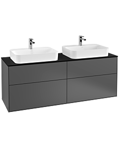 Villeroy und Boch Finion Waschtischunterschrank G43200GK 160x60,3cm, Emotion, Abdeckplatte black matt, Anthracite matt