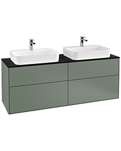 Villeroy und Boch Finion Waschtischunterschrank G43200GM 160x60,3cm, Emotion, Abdeckplatte black matt, Olive Matt Lacquer