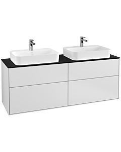 Villeroy und Boch Finion Waschtischunterschrank G43200MT 160x60,3cm, Emotion, Abdeckplatte black matt, White matt lacquer