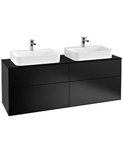 Villeroy und Boch Finion Waschtischunterschrank G43200PD 160x60,3cm, Emotion, Abdeckplatte black matt, Black matt lacquer