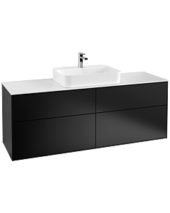 Villeroy und Boch Finion Villeroy und Boch G44100PD 160x60.3cm, Emotion, plaque de finition blanc mat, laqué noir mat