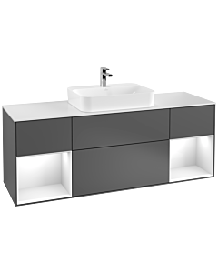 Villeroy und Boch Finion Villeroy und Boch Finion G451GFGK 160cm, cover plate white matt, Emotion, shelves Glossy white lacquer, anthracite matt