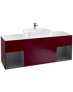 Villeroy und Boch Finion Villeroy und Boch G451HGHB 160cm, plaque de finition blanc mat, Emotion, étagères Laque mat minuit, Peony Matt