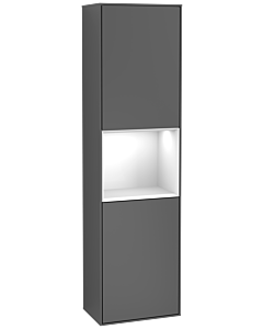 Villeroy und Boch Finion cabinet G460GFGK 41.8x151.6cm, left, Emotion, shelf Glossy white lacquer, anthracite matt