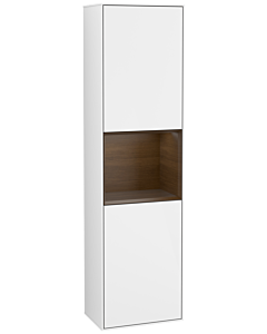 Villeroy und Boch Finion cabinet G460GNGF 41.8x151.6cm, left, Emotion, shelf Walnut veneer, Glossy white lacquer