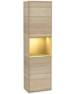 Villeroy und Boch Finion cabinet G460HFPC 41.8x151.6cm, left, Emotion, shelf gold matt Oak Veneer , Oak Veneer