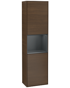 Villeroy und Boch Finion Hochschrank G460HGGN 41,8x151,6cm, links, Emotion, Regal Midnight Blue Matt Lacquer, Walnut veneer