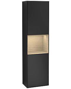 Villeroy und Boch Finion cabinet G460PCPD 41.8x151.6cm, left, Emotion, shelf Oak Venerr, black matt lacquer