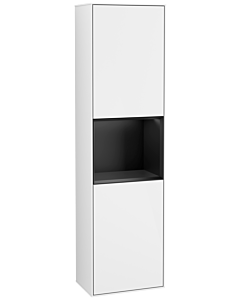 Villeroy und Boch armoire Finion G460PDGF 41.8x151.6cm, gauche, émotion, étagère laqué noir mat, laqué blanc brillant
