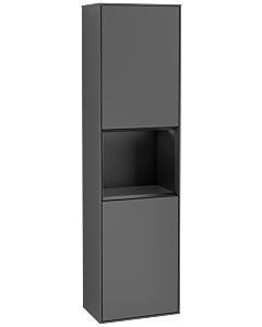 Villeroy und Boch Finion Hochschrank G460PDGK 41,8x151,6cm, links, Emotion, Regal Black matt lacquer, Anthracite matt