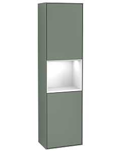 Villeroy und Boch Finion cabinet G470GFGM 41.8x151.6cm, right, Emotion, shelf Glossy White Lacquer , Olive Matt Lacquer