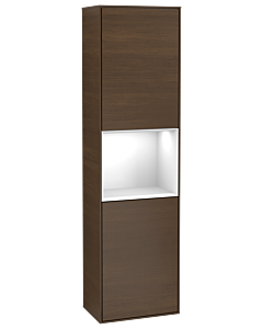 Villeroy und Boch Finion cabinet G470GFGN 41.8x151.6cm, right, Emotion, shelf Glossy white lacquer, Walnut veneer