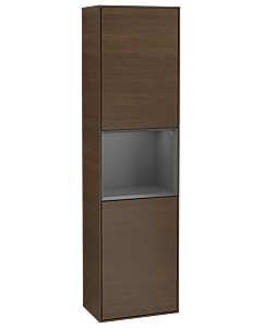 Villeroy und Boch Finion cabinet G470GKGN 41.8x151.6cm, right, Emotion, shelf Anthracite Matt Lacquer, Walnut veneer