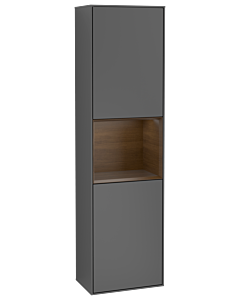 Villeroy und Boch Finion cabinet G470GNGK 41.8x151.6cm, right, Emotion, shelf walnut veneer, anthracite matt