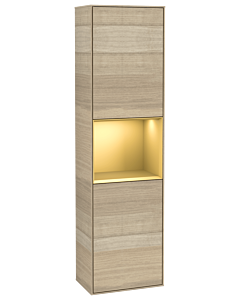 Villeroy und Boch Finion Hochschrank G470HFPC 41,8x151,6cm, rechts, Emotion, Regal Gold Matt Lacquer, Oak Veneer