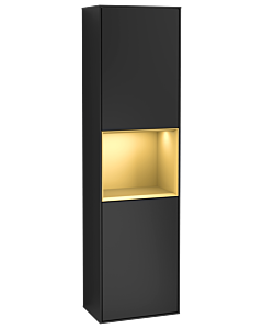 Villeroy und Boch Finion Hochschrank G470HFPD 41,8x151,6cm, rechts, Emotion, Regal Gold Matt Lacquer, Black matt lacquer