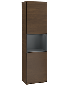 Villeroy und Boch Finion Hochschrank G470HGGN 41,8x151,6cm, rechts, Emotion, Regal Midnight Blue Matt Lacquer, Walnut veneer
