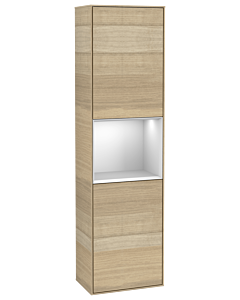 Villeroy und Boch Finion cabinet G470MTPC 41.8x151.6cm, right, Emotion, shelf White Matt Lacquer , Oak Veneer