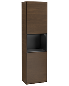 Villeroy und Boch Finion cabinet G470PDGN 41.8x151.6cm, right, Emotion, shelf Black matt lacquer, Walnut veneer