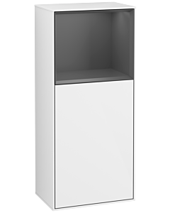 Villeroy und Boch Finion side cabinet G500GKGF 41.8x93.6cm, left, Emotion, shelf above anthracite matt, glossy white lacquer
