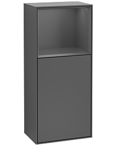 Villeroy und Boch Finion side cabinet G500GKGK 41.8x93.6cm, left, Emotion, top shelf anthracite matt, anthracite matt