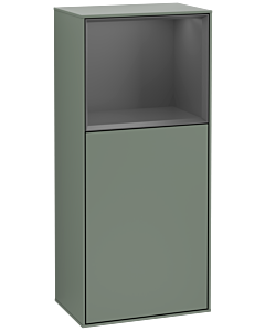 Villeroy und Boch Finion side cabinet G500GKGM 41.8x93.6cm, left, Emotion, shelf above Anthracite Matt , Olive Matt Lacquer