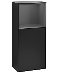 Villeroy und Boch Finion side cabinet G500GKPD 41.8x93.6cm, left, Emotion, shelf above anthracite matt, black matt lacquer