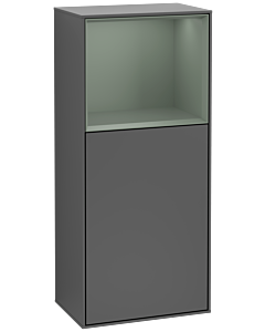 Villeroy und Boch Finion side cabinet G500GMGK 41.8x93.6cm, left, Emotion, shelf above olive matt, anthracite matt